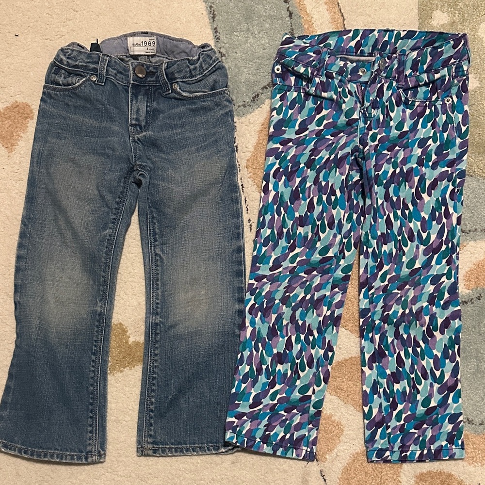 Stylish Kids Denim Jeans and Patterned Pants Set